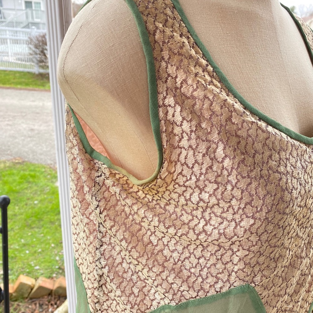 Vintage 1920s Green Chiffon & Lace Flapper Dress - Picture 4 of 11